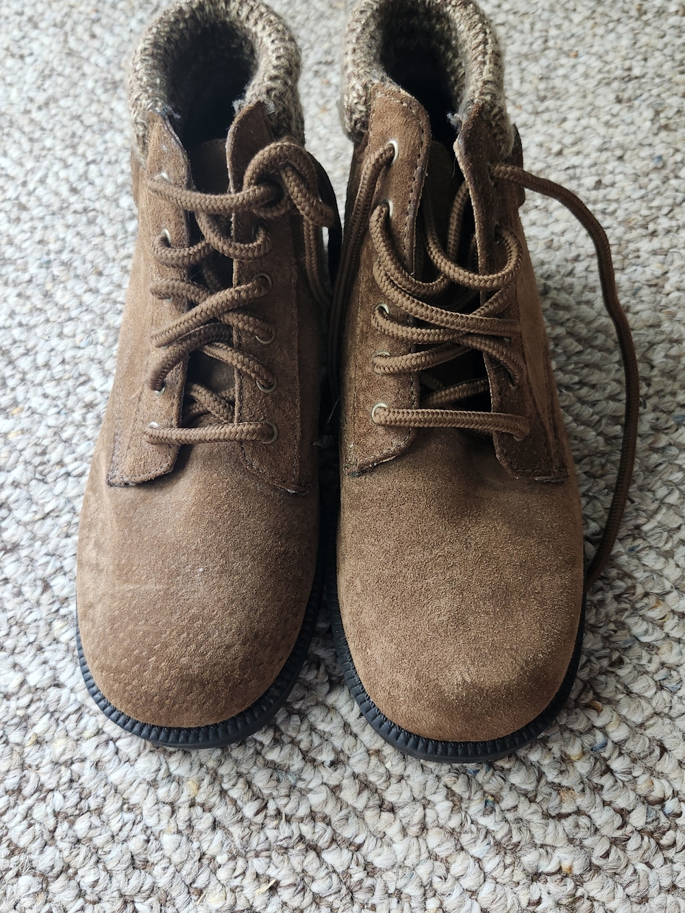 Brown Suede Lace-Up Women's Boots
